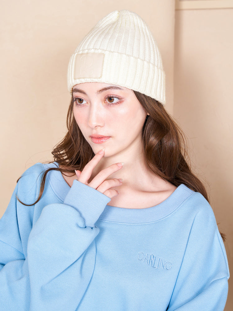 レザーパッチニットビーニー – Darich (ダーリッチ)