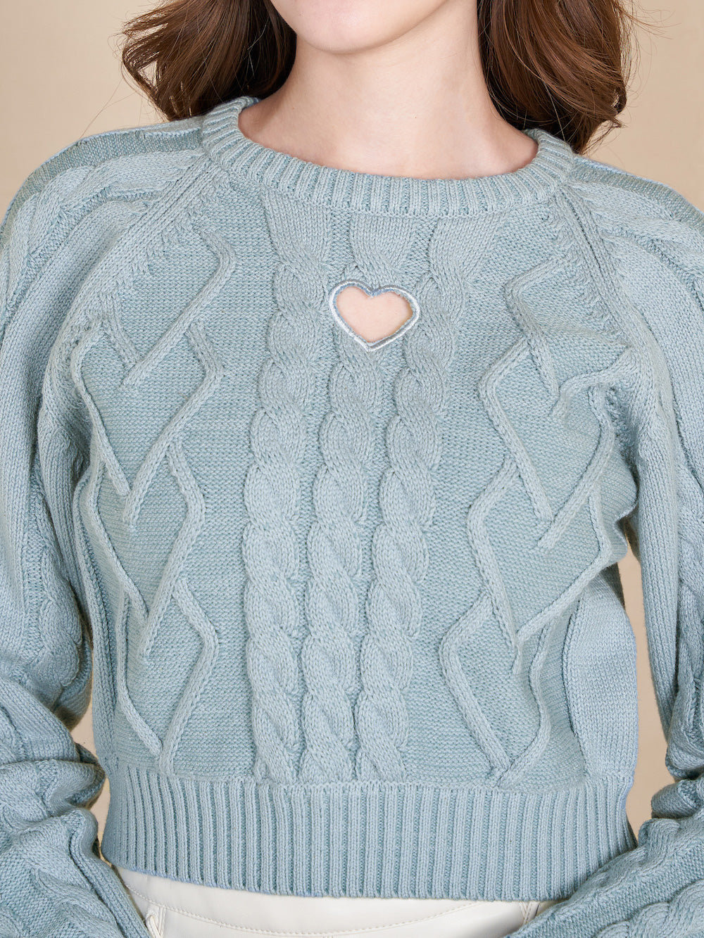 ダーリッチハート柄オーバーサイズニットセーター ハートカットケーブルニットトップス – Darich (ダーリッチ)