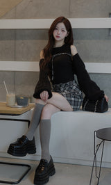 モデル：158cm（着用サイズ：FREE　着用カラー：BLK）