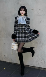 モデル：165cm（着用サイズ：FREE　着用カラー：BLK）