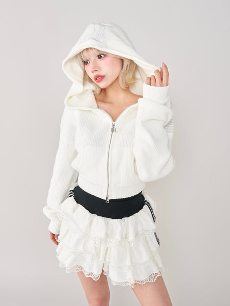DD Short Knit Zip Hoodie