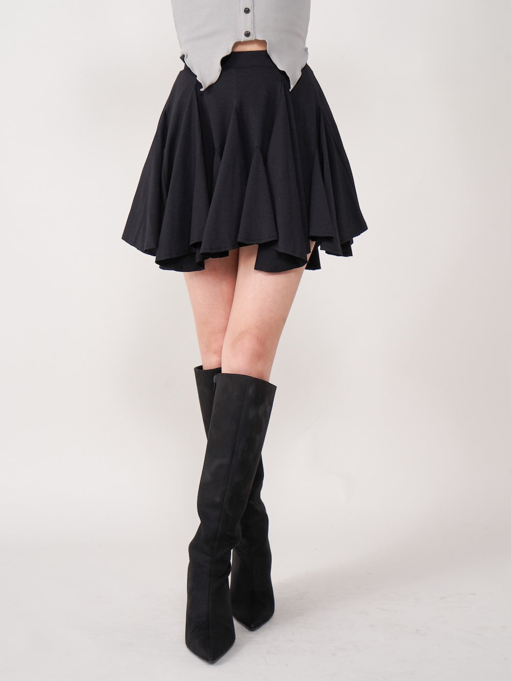ランダムヘムミニスカート - blk