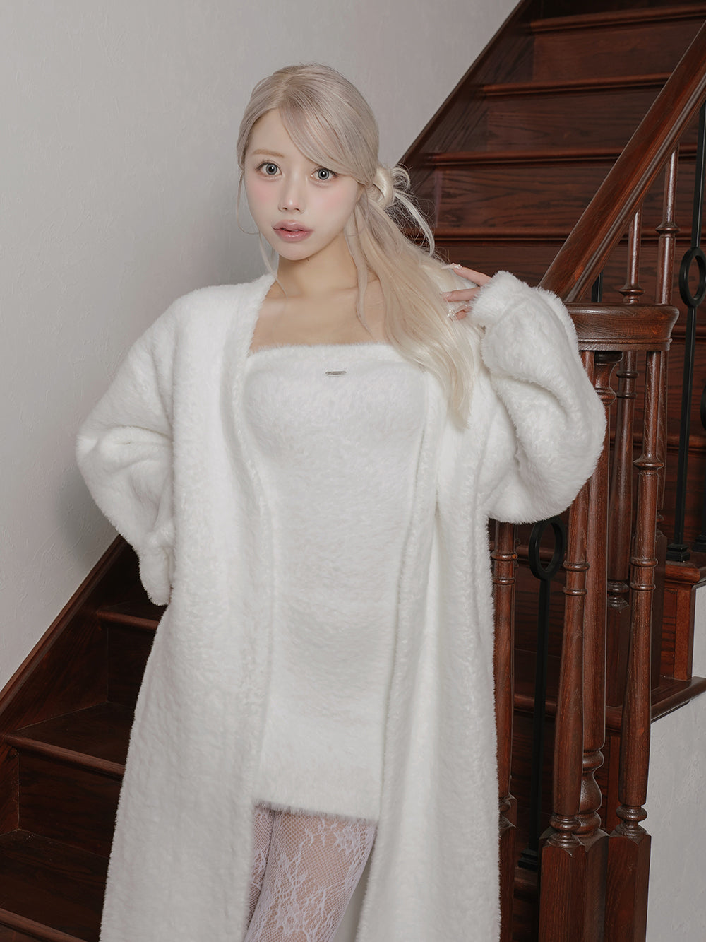 モデル：155cm（着用サイズ：FREE　着用カラー：WHT）