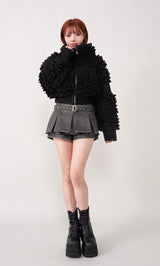 モデル：155cm（着用サイズ：S　着用カラー：BLK）