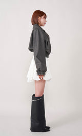 モデル：156cm（着用サイズ：FREE　着用カラー：BLK）