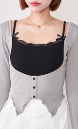 モデル：155cm（着用サイズ：FREE　着用カラー：GRY）