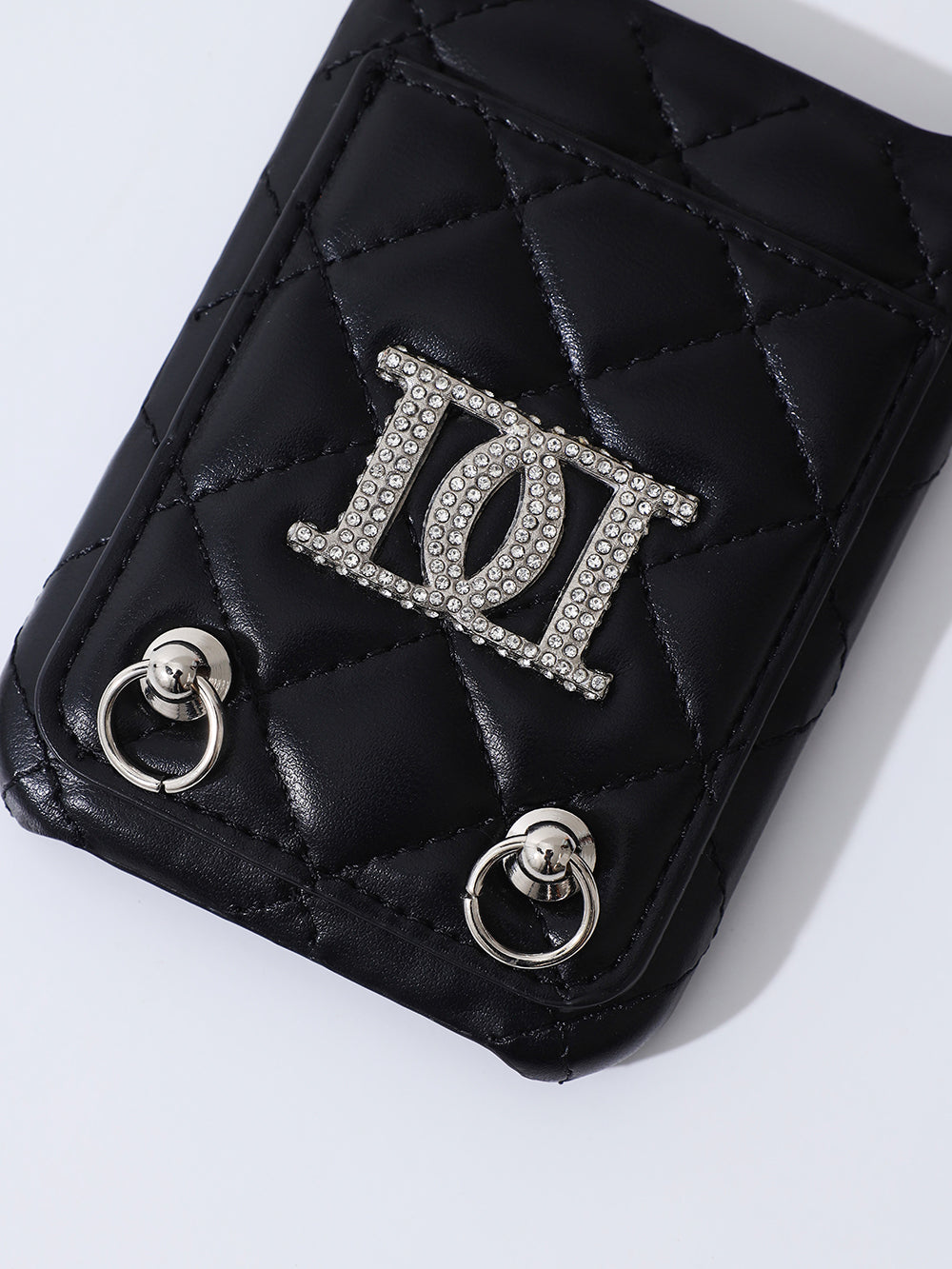 ダーリッチ♡ストーンロゴキルティングカードiPhoneケース♡BLK♡17