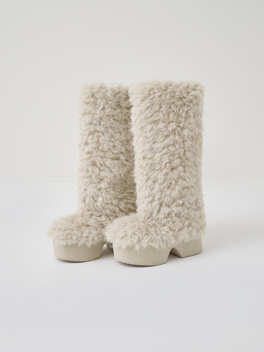 ミックスファーロングブーツ - ivo