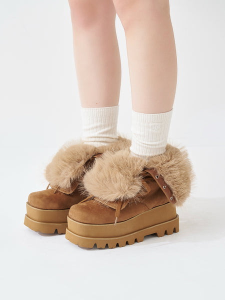 Lining Fur Engineer Boots