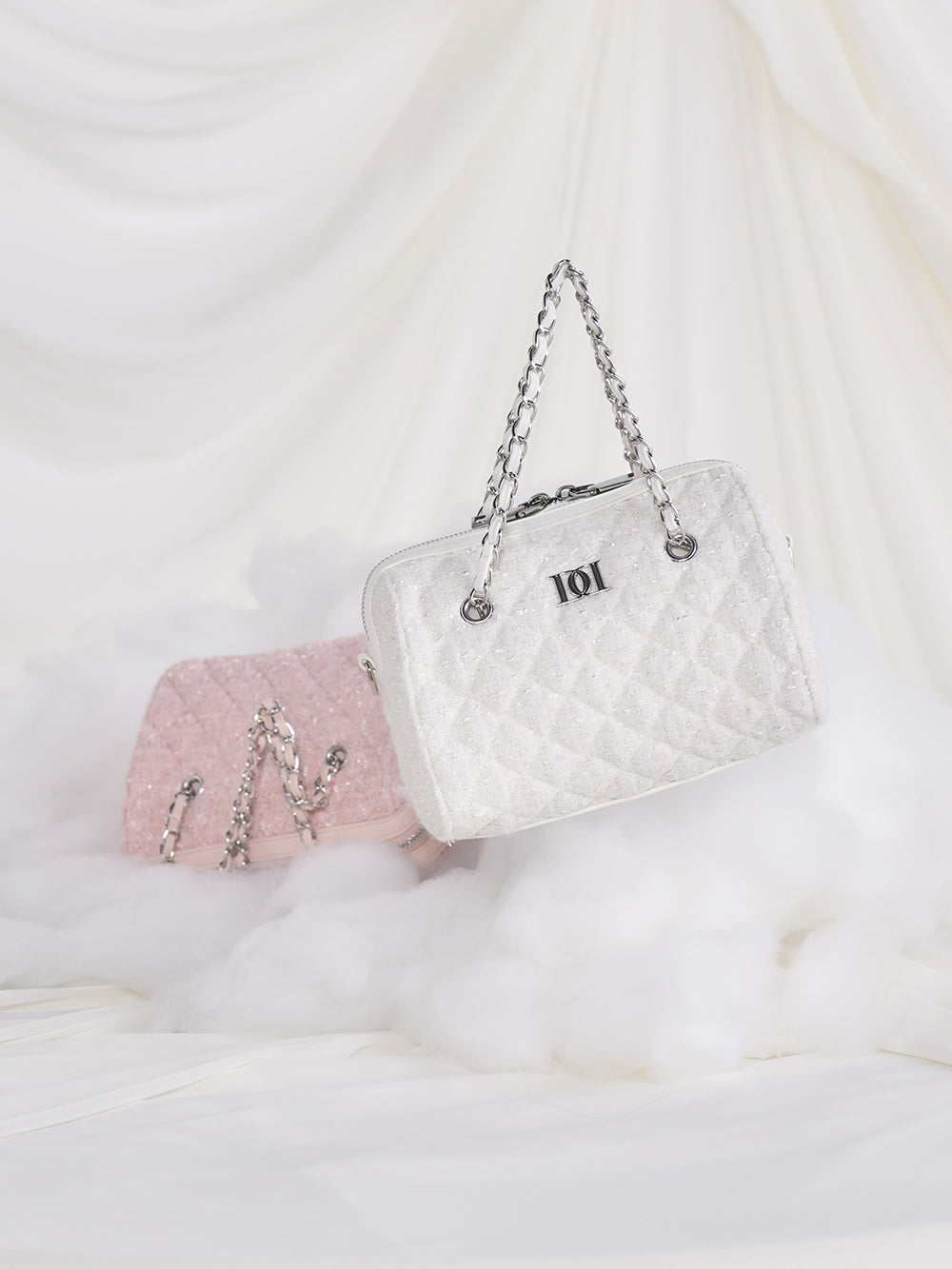 [Novelty] Quilted Tweed Mini Boston Bag