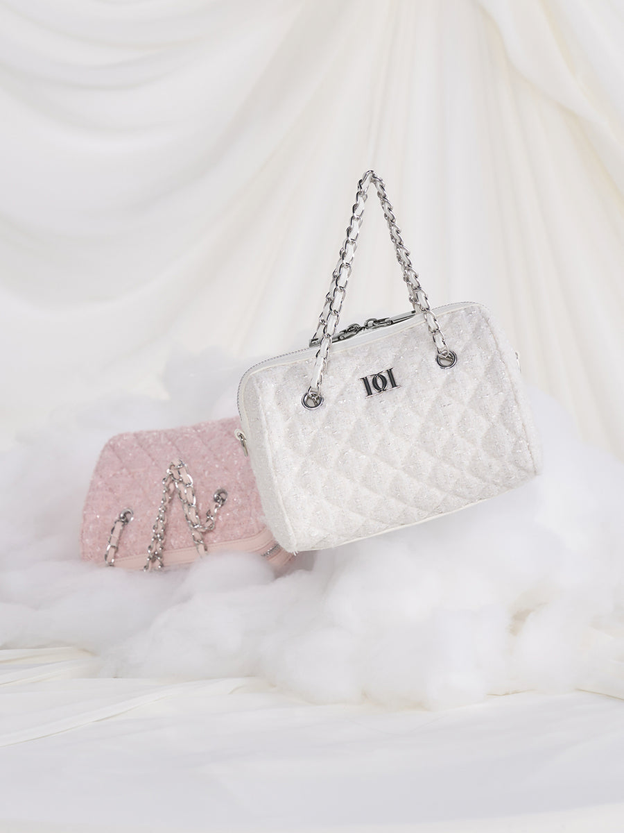 [Novelty] Quilted Tweed Mini Boston Bag