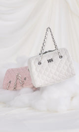[Novelty] Quilted Tweed Mini Boston Bag