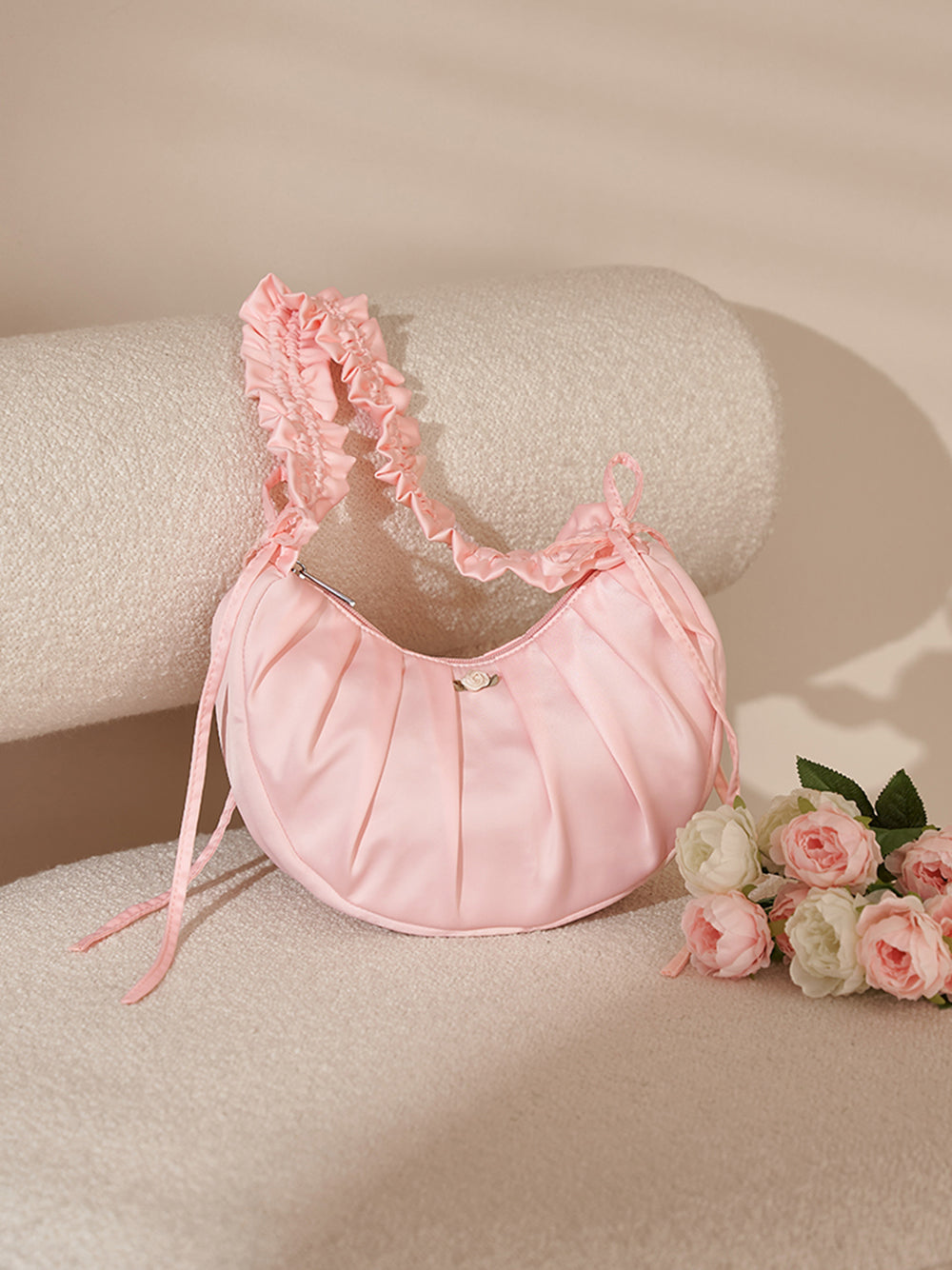 フラワーハンドルミニバッグ