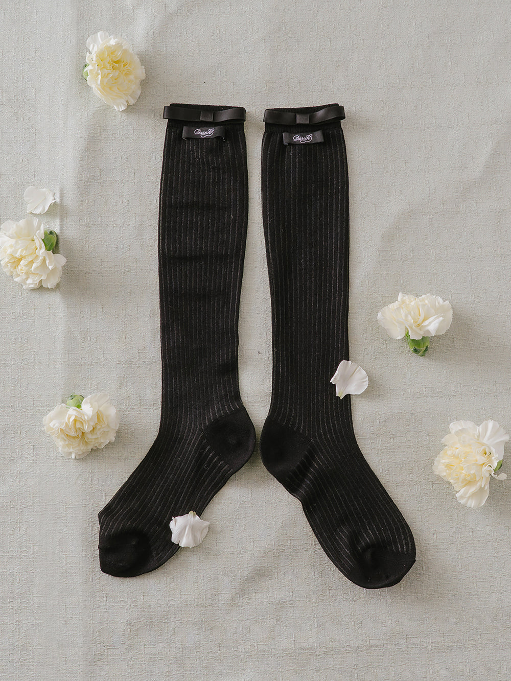 リボンネームシアーソックス - blk