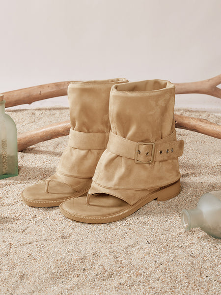 Suede Long Boot Sandals