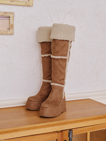 Faux Suede Over-the-Knee Boots