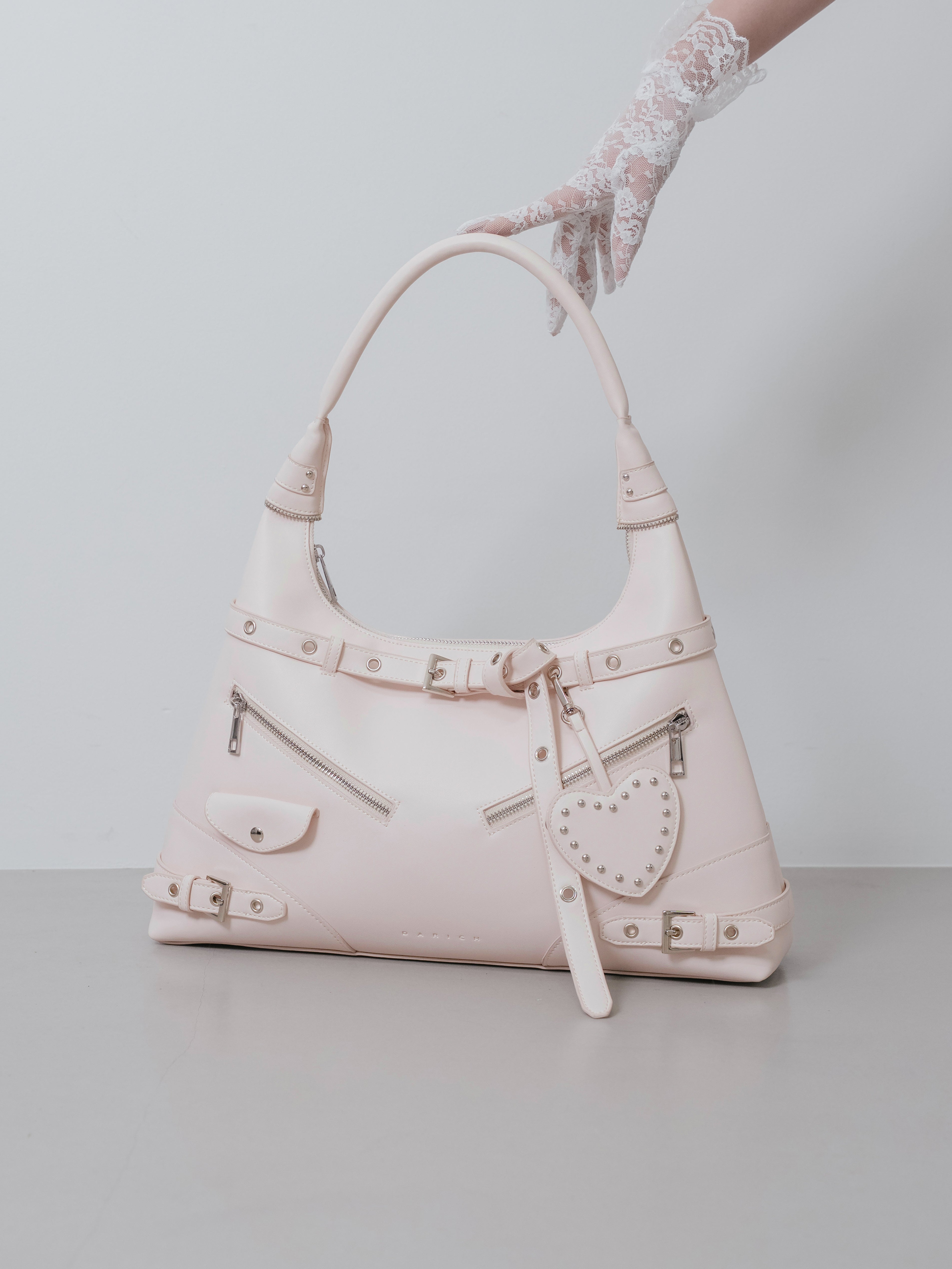 Darich♡スタッズレザーベルトデザインマキシバッグ♡ピンク スタッズレザーベルトデザインマキシバッグ – Darich