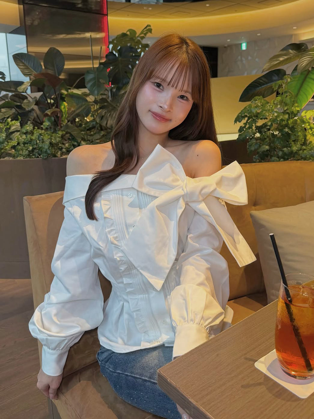 モデル：153cm（着用サイズ：FREE　着用カラー：WHT）