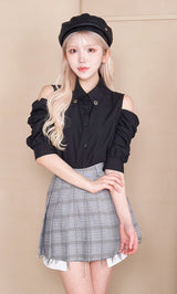 モデル：160cm（着用サイズ：FREE　着用カラー：BLK）