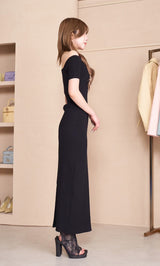 オフショルニットリボンワンピース