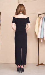 オフショルニットリボンワンピース