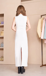 ポイントオープンロングニットワンピース