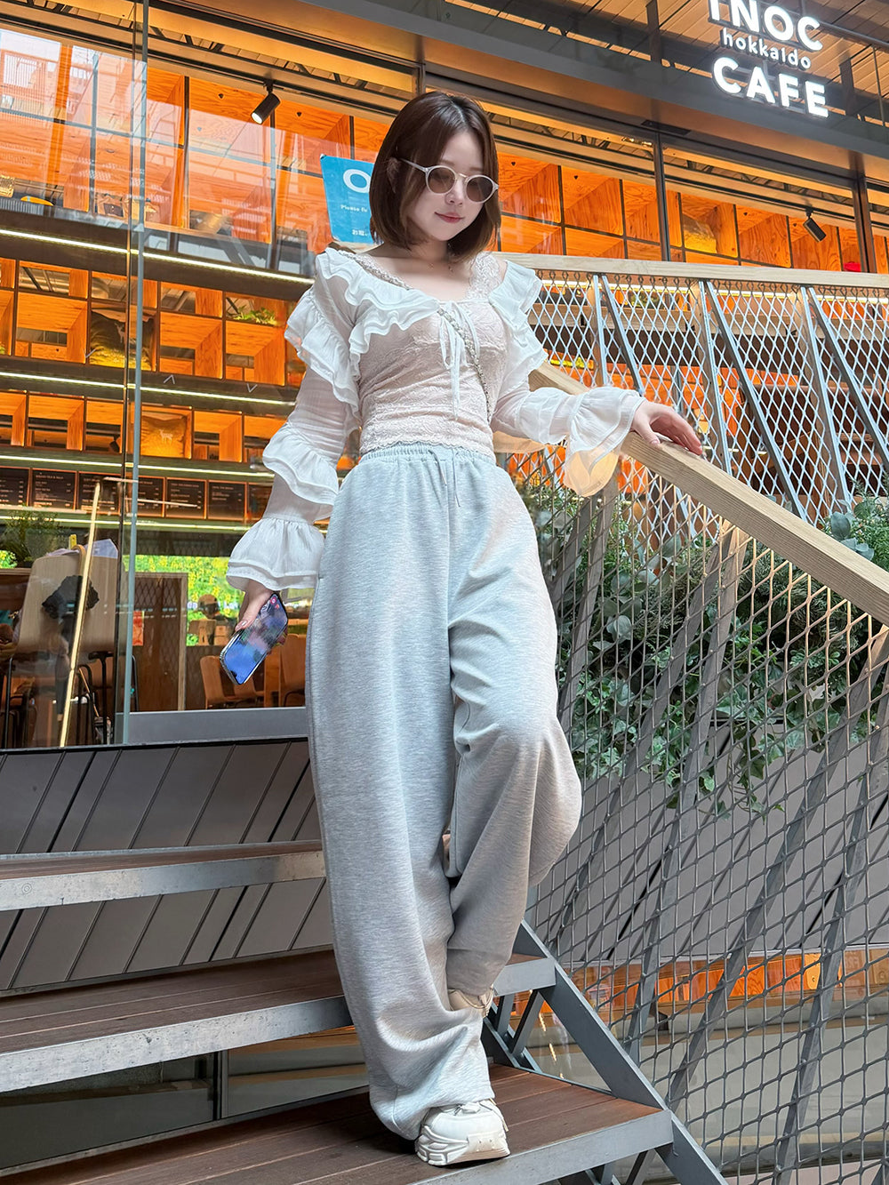 モデル：164cm（着用サイズ：FREE　着用カラー：GRY）