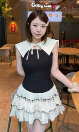 モデル：164cm（着用サイズ：F-L　着用カラー：BLK）
