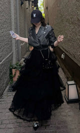 モデル：164cm（着用サイズ：FREE　着用カラー：BLK）
