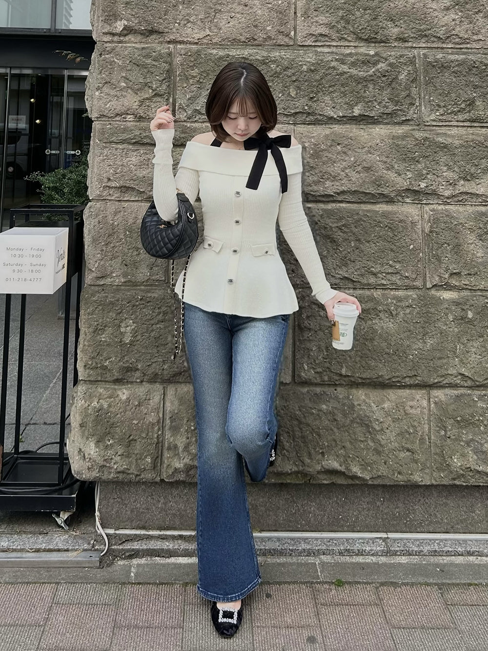 モデル：164cm（着用サイズ：FREE　着用カラー：WHT）