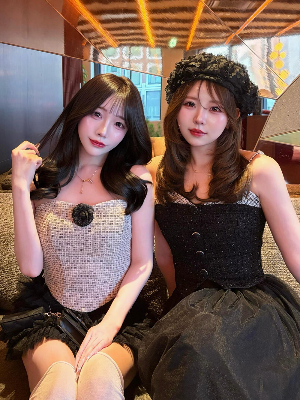 モデル：164cm（着用サイズ：S　着用カラー：BLK）