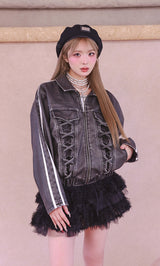 モデル：163cm（着用サイズ：FREE　着用カラー：BLK）