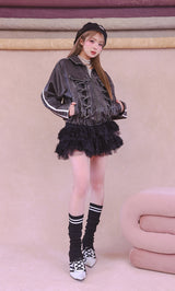 モデル：163cm（着用サイズ：FREE　着用カラー：BLK）