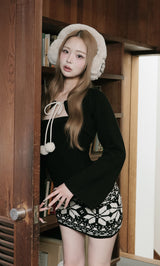 モデル：163cm（着用サイズ：FREE　着用カラー：BLK）