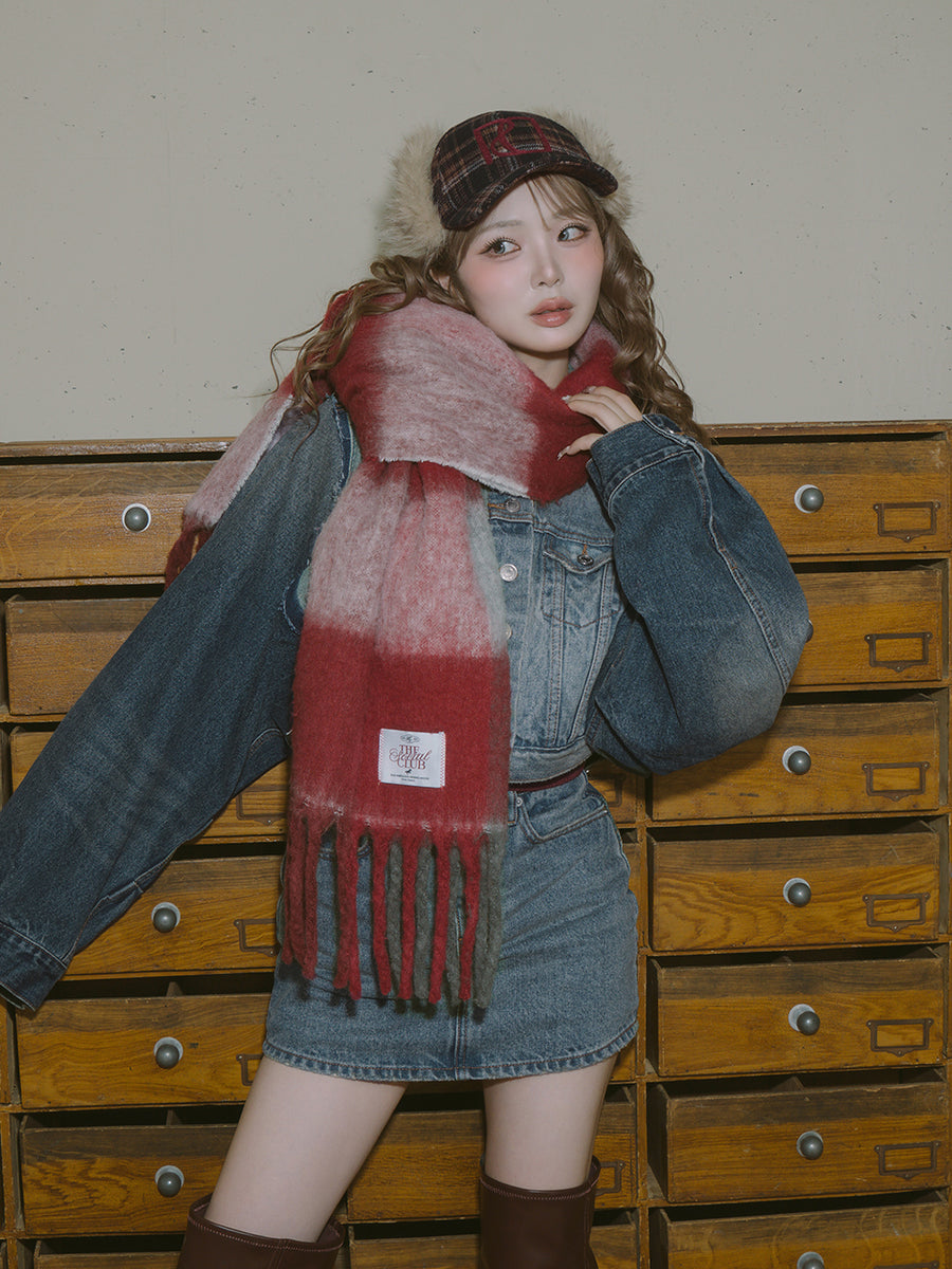 [Novelty] Checked Volume Scarf
