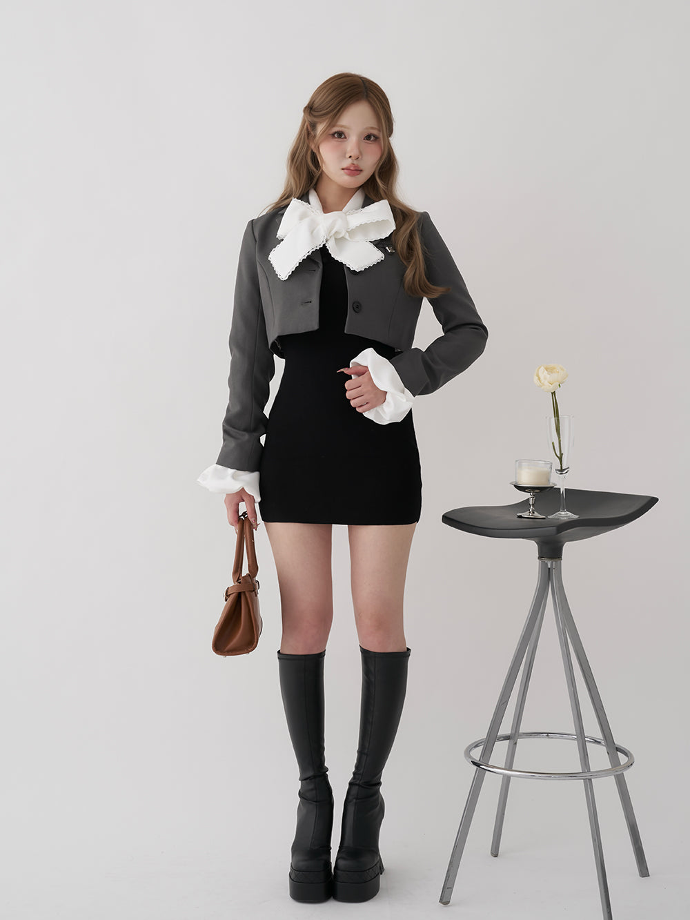 モデル：163cm（着用サイズ：S　着用カラー：GRY）