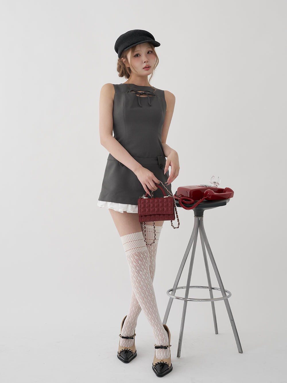 モデル：163cm（着用サイズ：FREE　着用カラー：GRY）