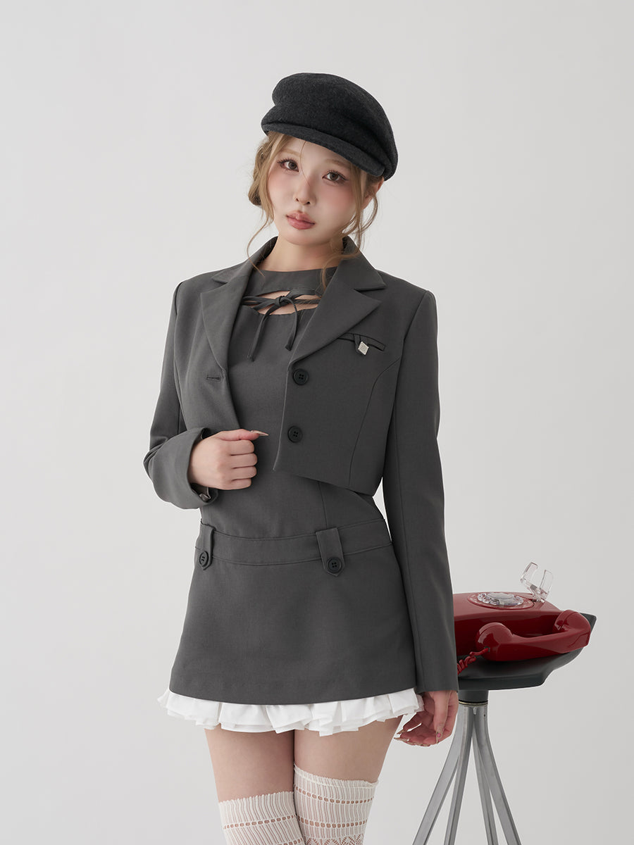 モデル：163cm（着用サイズ：S　着用カラー：GRY）