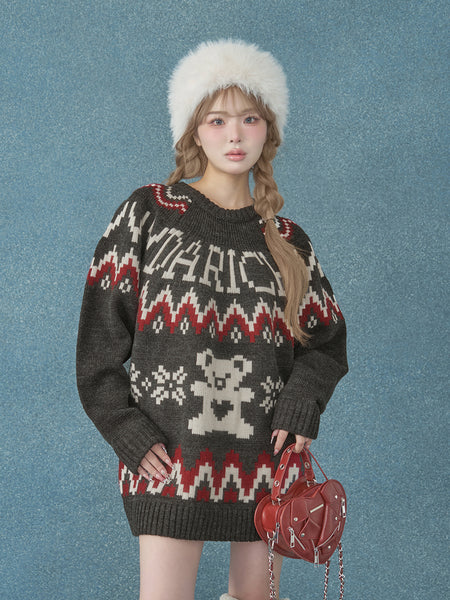 Nordic Bear Knit Pullover
