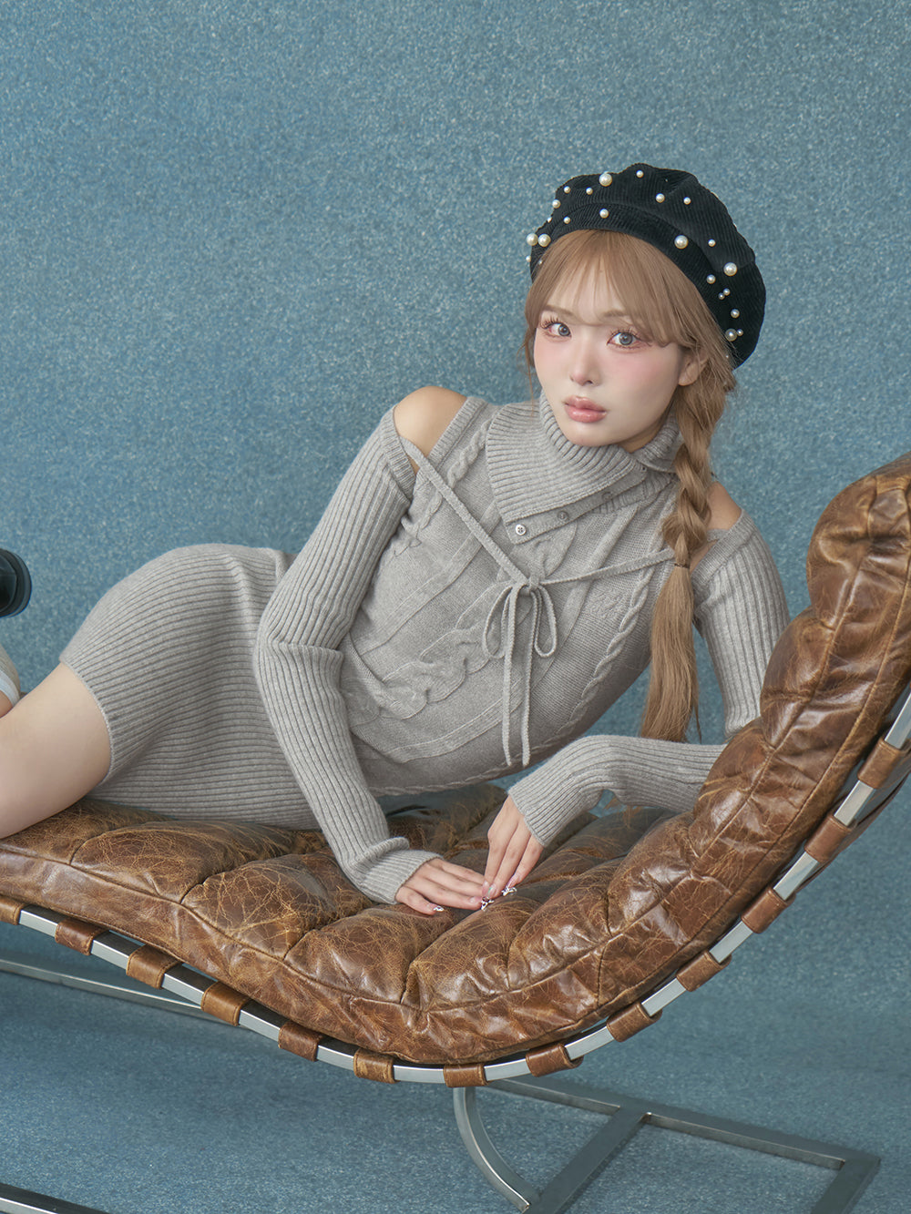 モデル：163cm（着用サイズ：FREE　着用カラー：GRY）