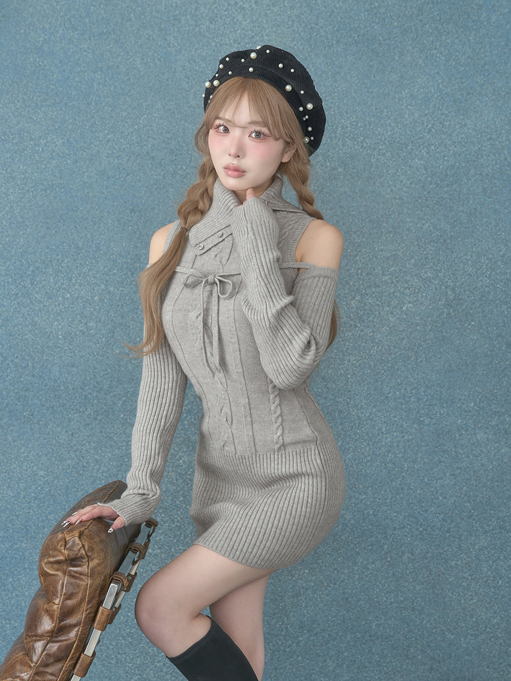 モデル：163cm（着用サイズ：FREE　着用カラー：GRY）