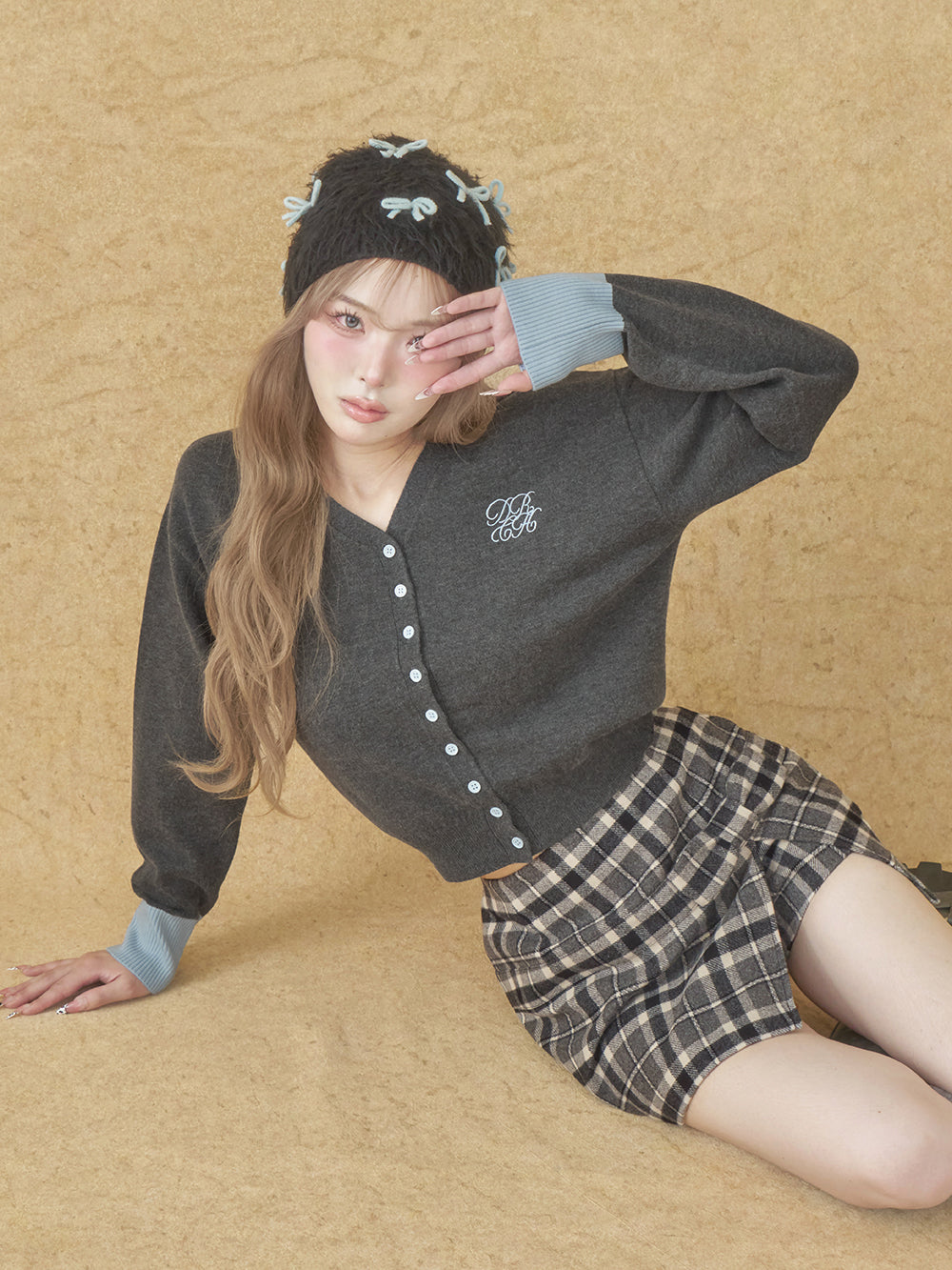 スリットチェックリボンミニスカート – Darich