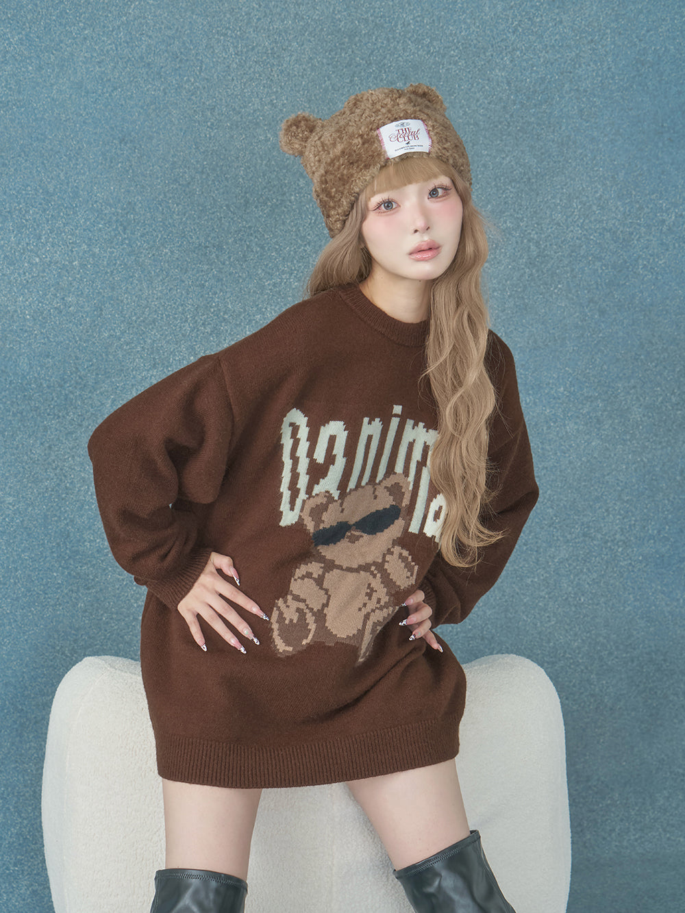モデル：163cm（着用サイズ：FREE　着用カラー：BRN）