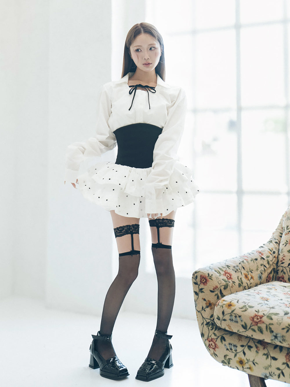 モデル：163cm（着用サイズ：FREE　着用カラー：WHT）