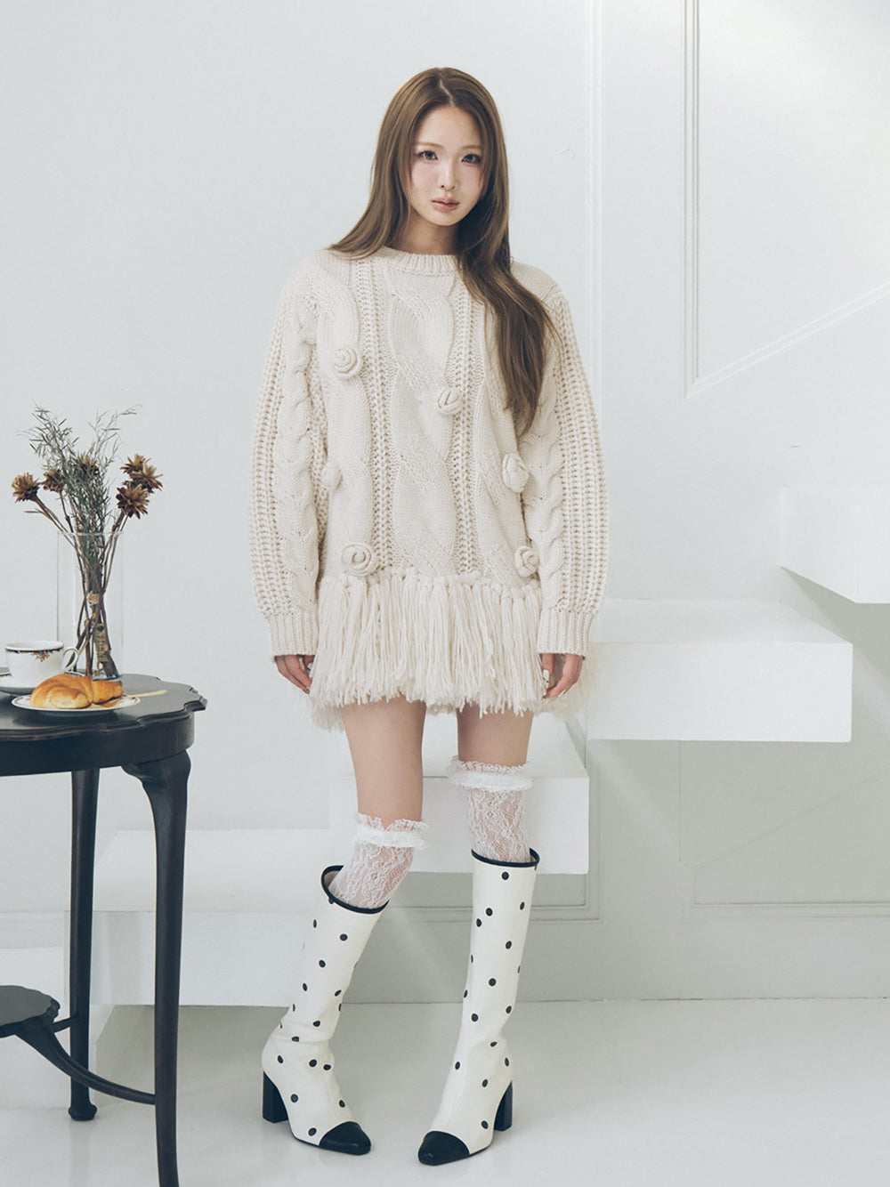 モデル：163cm（着用サイズ：FREE　着用カラー：WHT）