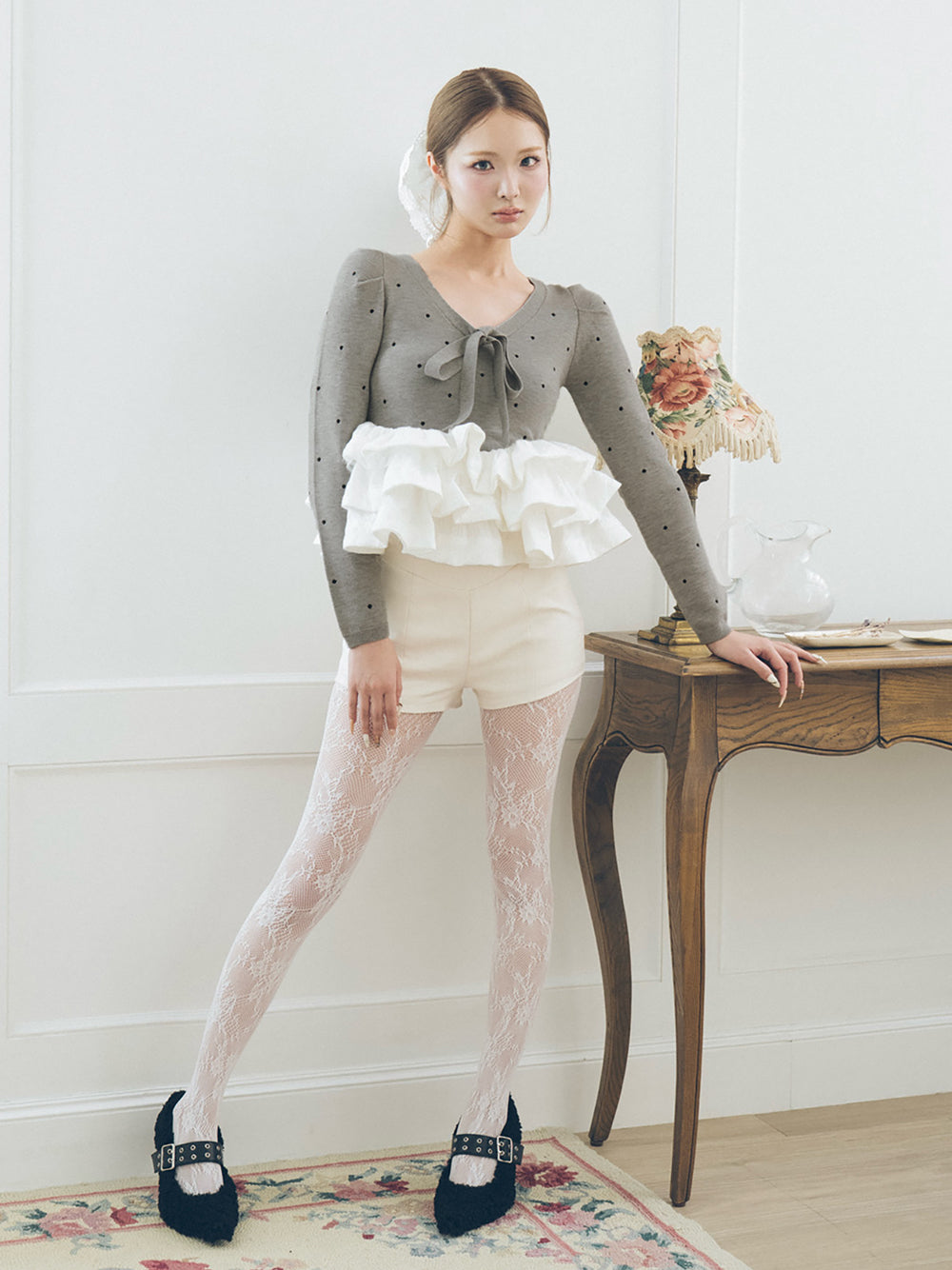 モデル：163cm（着用サイズ：FREE　着用カラー：GRY）