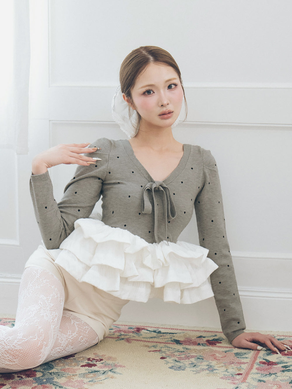 モデル：163cm（着用サイズ：FREE　着用カラー：GRY）