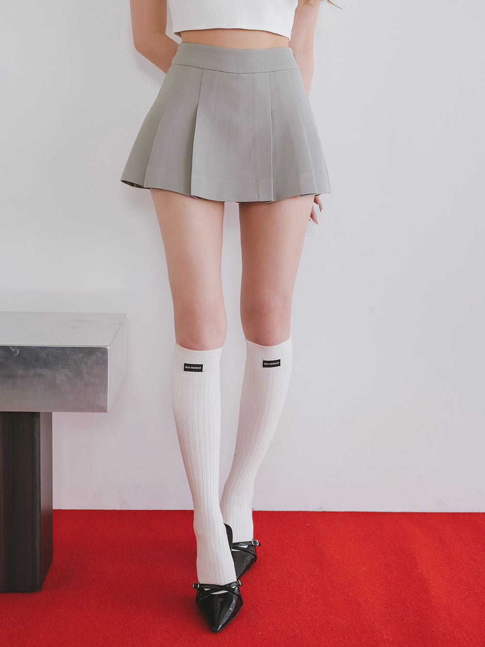新品タグ付き ダーリッチ ワイドプリーツミニスカート S ブラック ワイドプリーツミニスカート – Darich