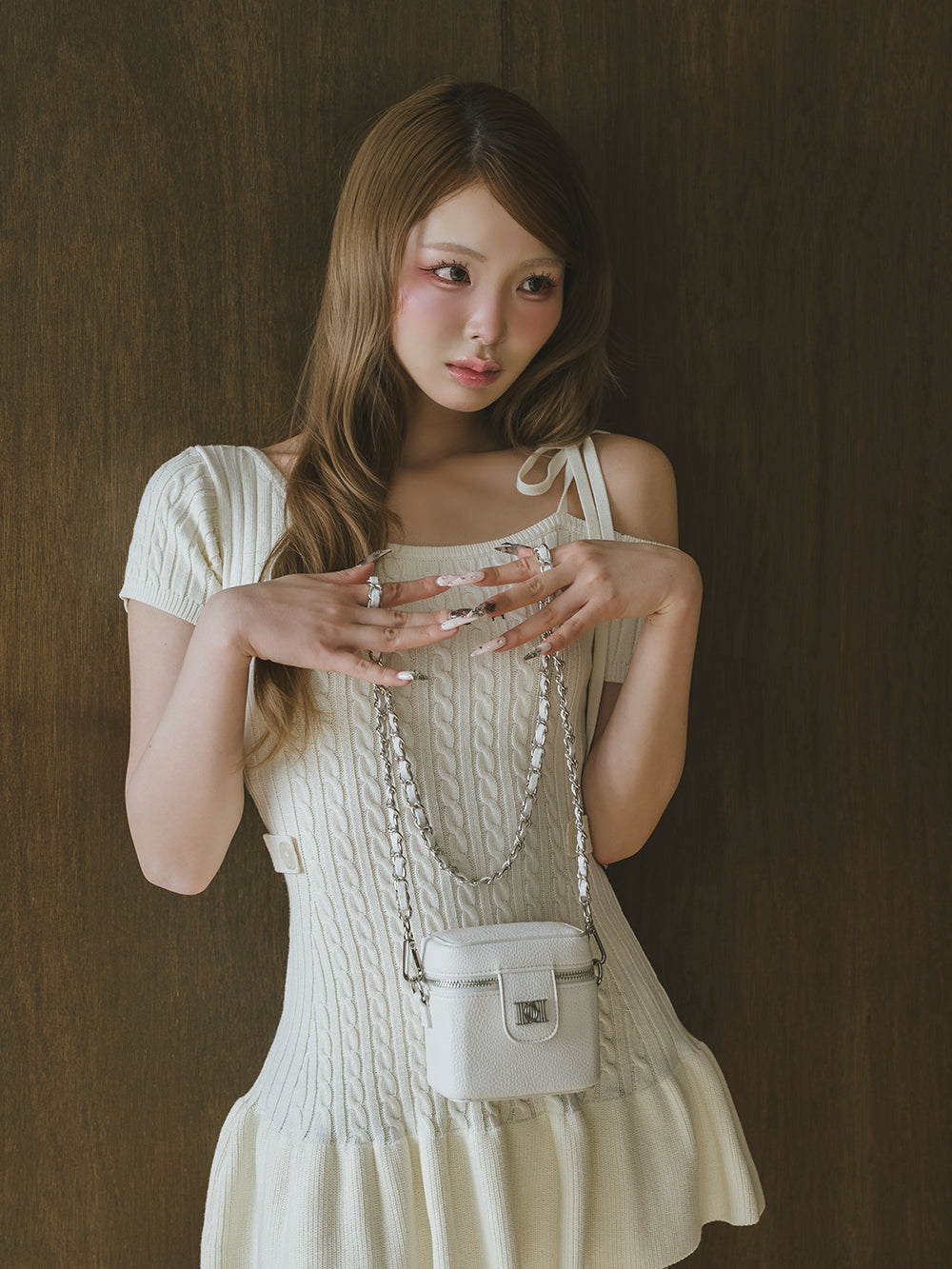 【novelty】Caviar Skin Leather Small Pouch