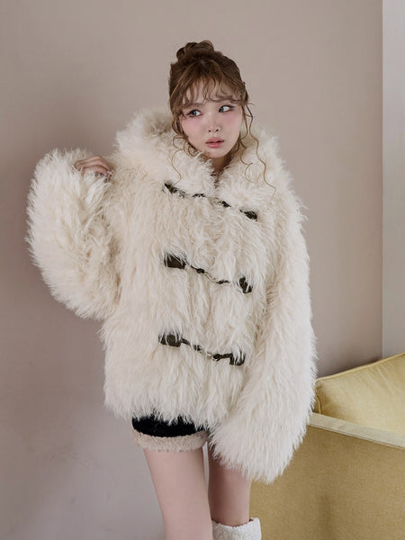 [With Darich Logo Garment Bag & DD Logo Velour Hanger] Monster Volume Fur Coat